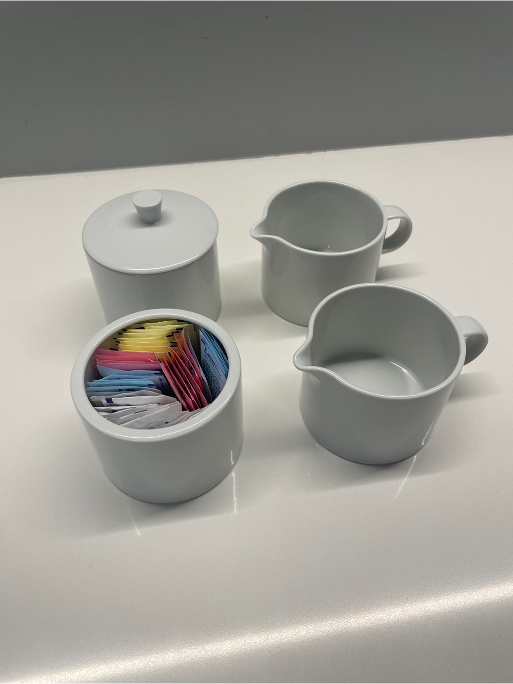 🥛 Crate & Barrel White Porcelain Creamer and Sugar Set, Set of 2 🥛